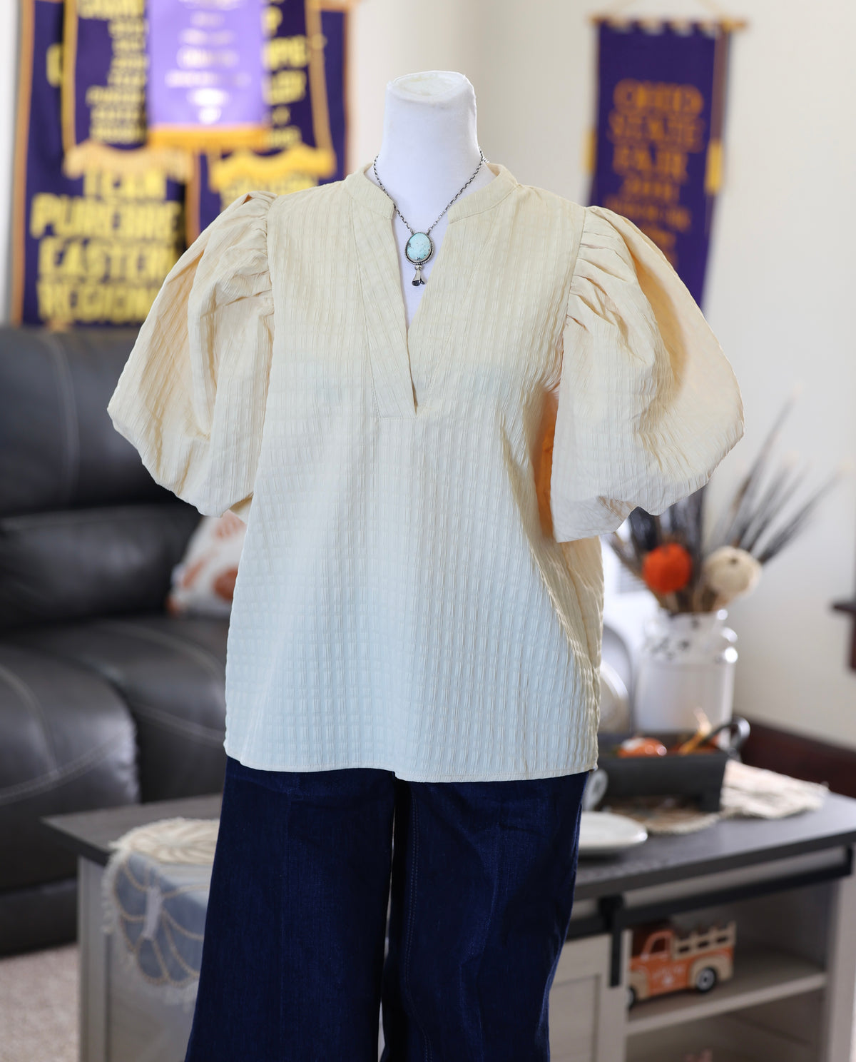 Pastel Yellow Puff Sleeve Top