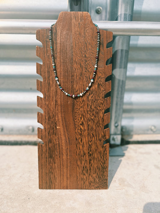 Spiny, Kingman, & White Buffalo Navajo Pearl/Torpedo Necklace