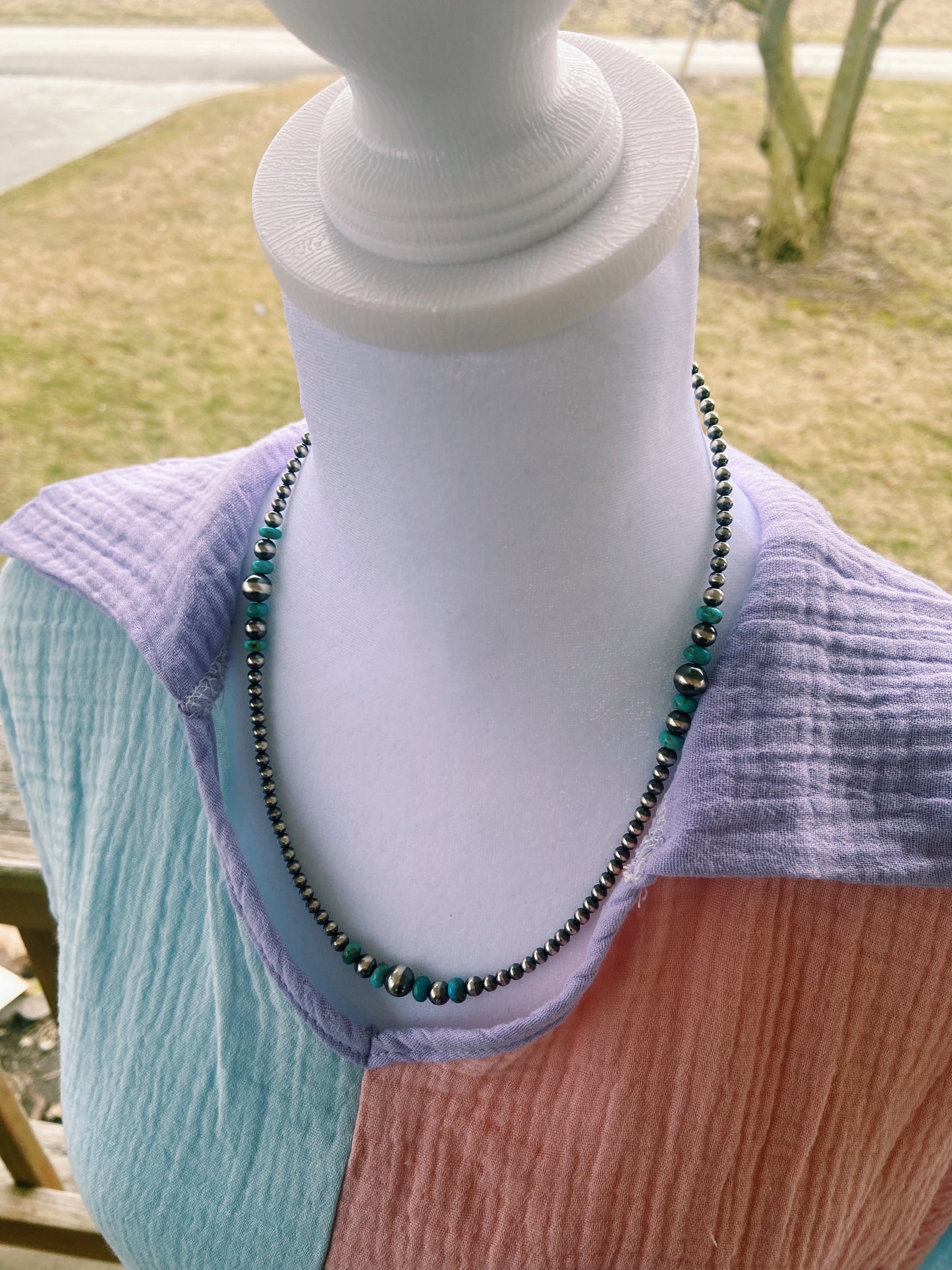 Turquoise & Navajo Pearl Necklace