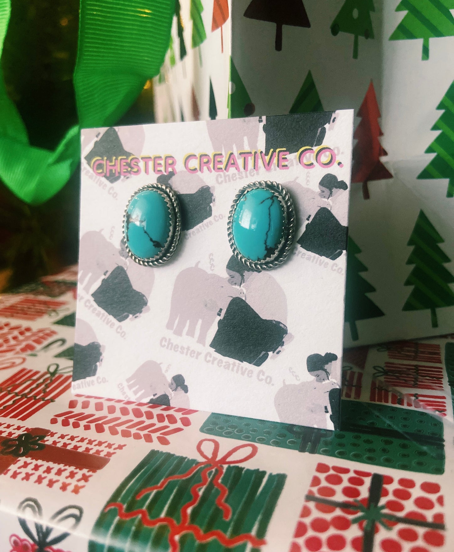 Egyptian Turquoise Stud Earrings