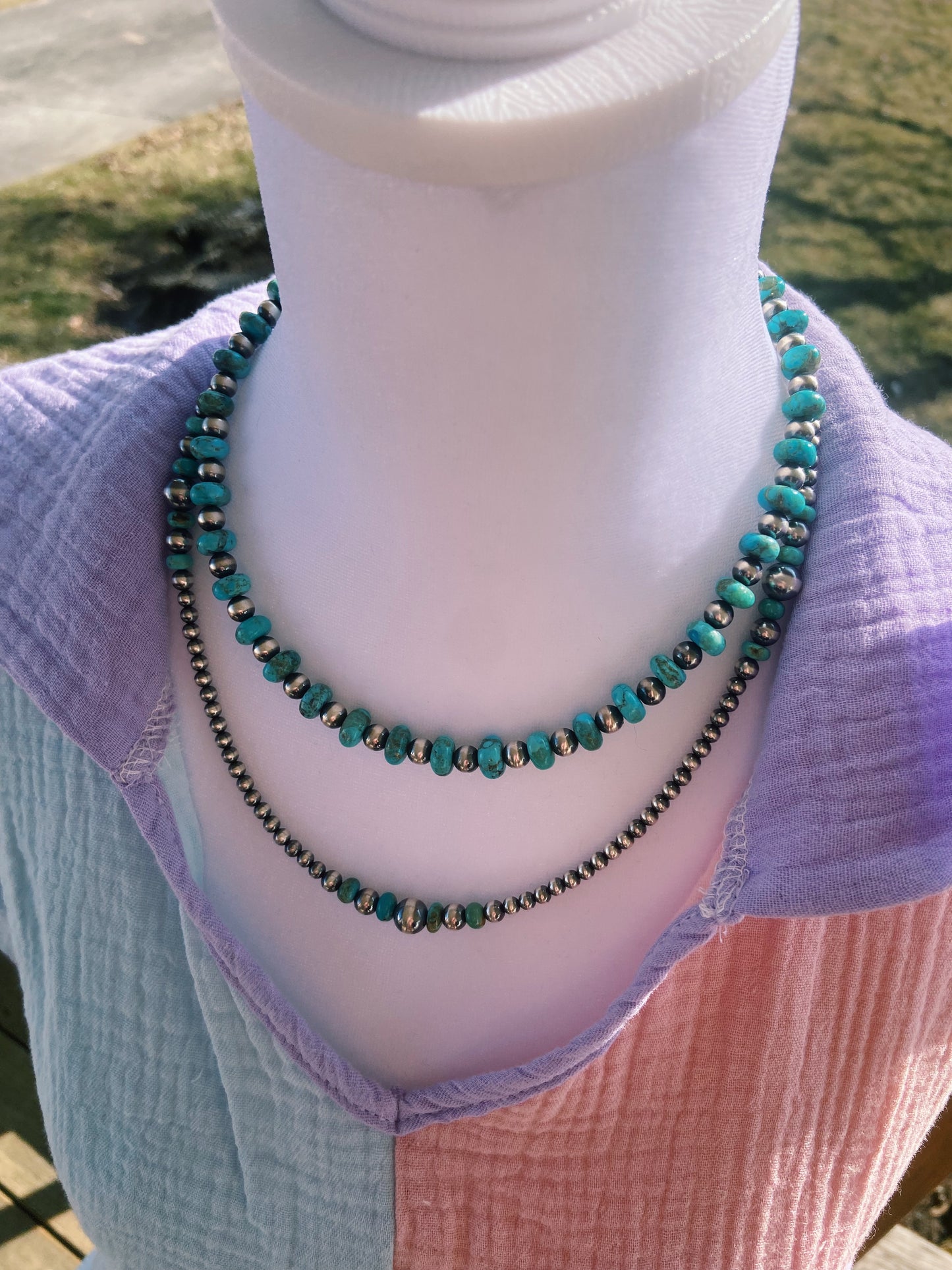 Kingsman Turquoise & Navajo Pearl Choker