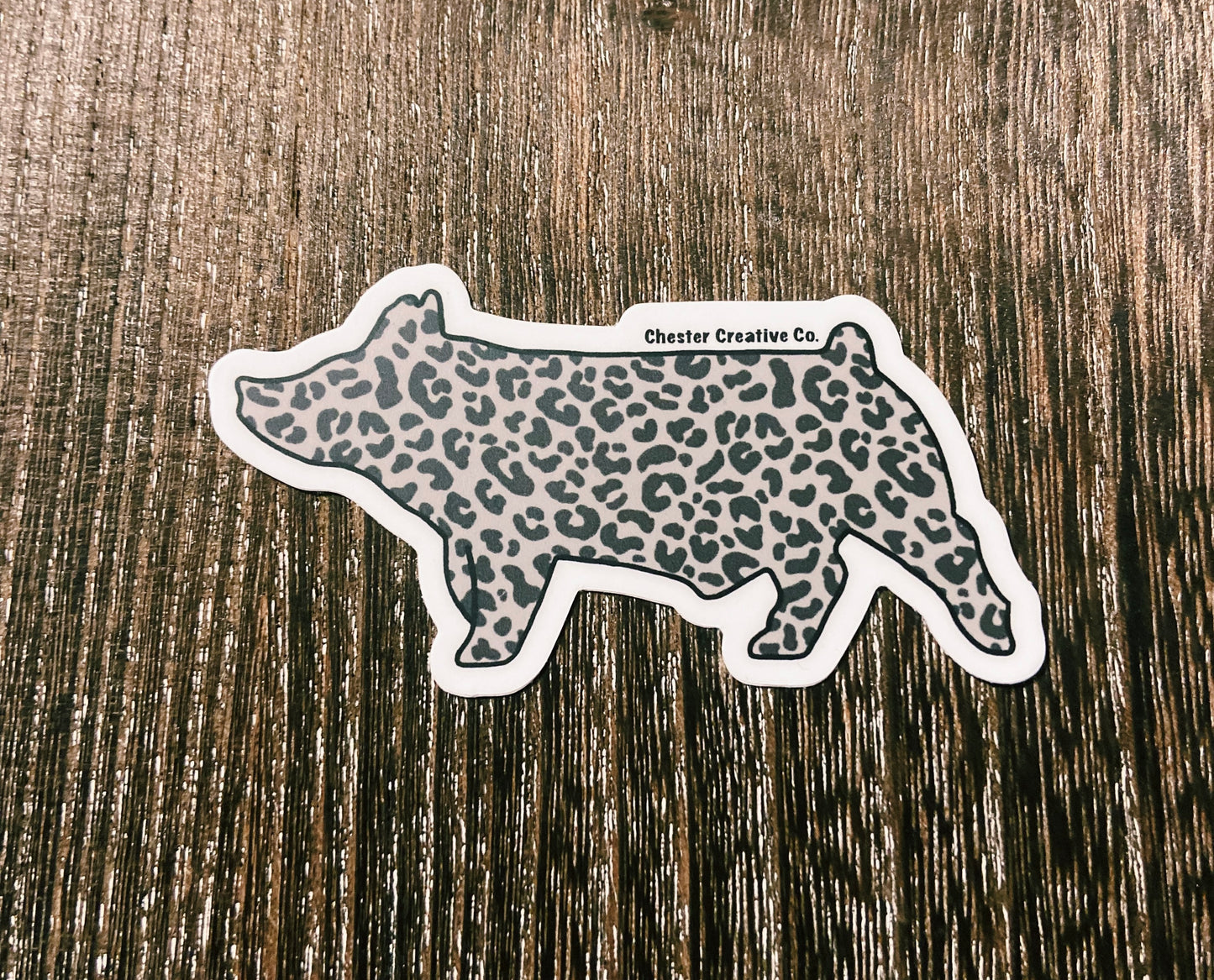 Cheetah Print CCC Pig Sticker