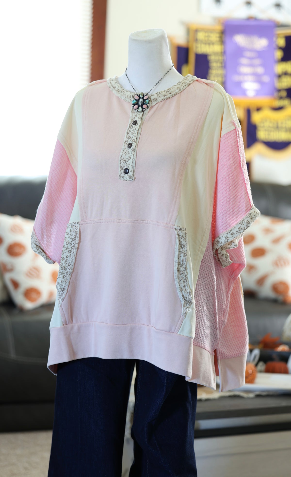 Floral Pink Patchwork Top