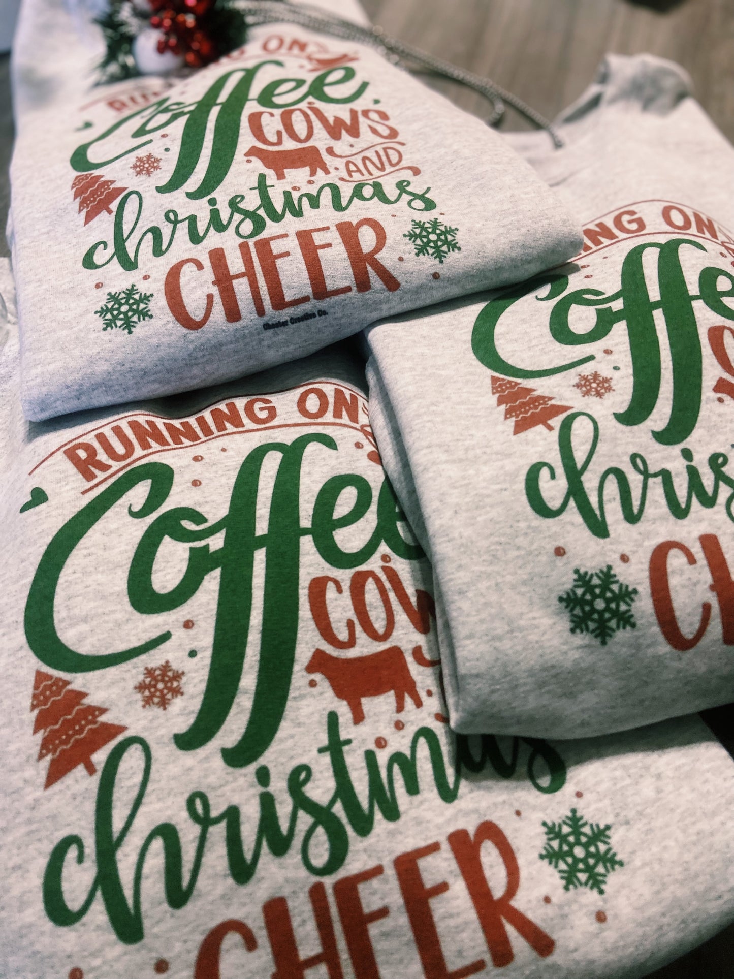 Running On Coffee, Livestock, & Christmas Cheer CCC Exclusive Design Crewneck