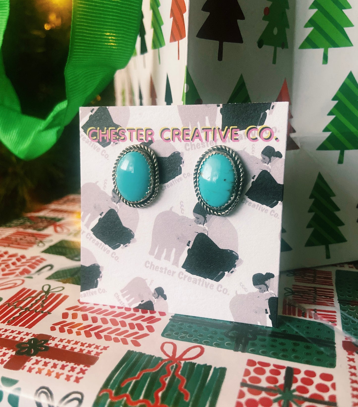 Egyptian Turquoise Stud Earrings