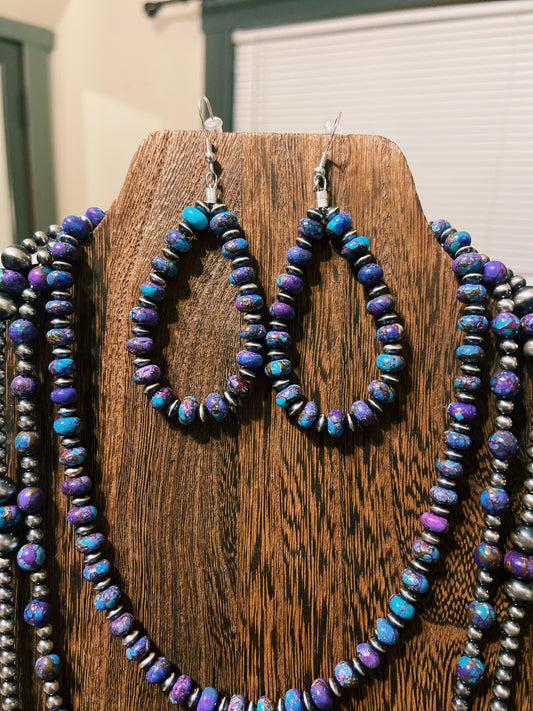 Purple Spotted Mohave & Navajo Saucer Earrings