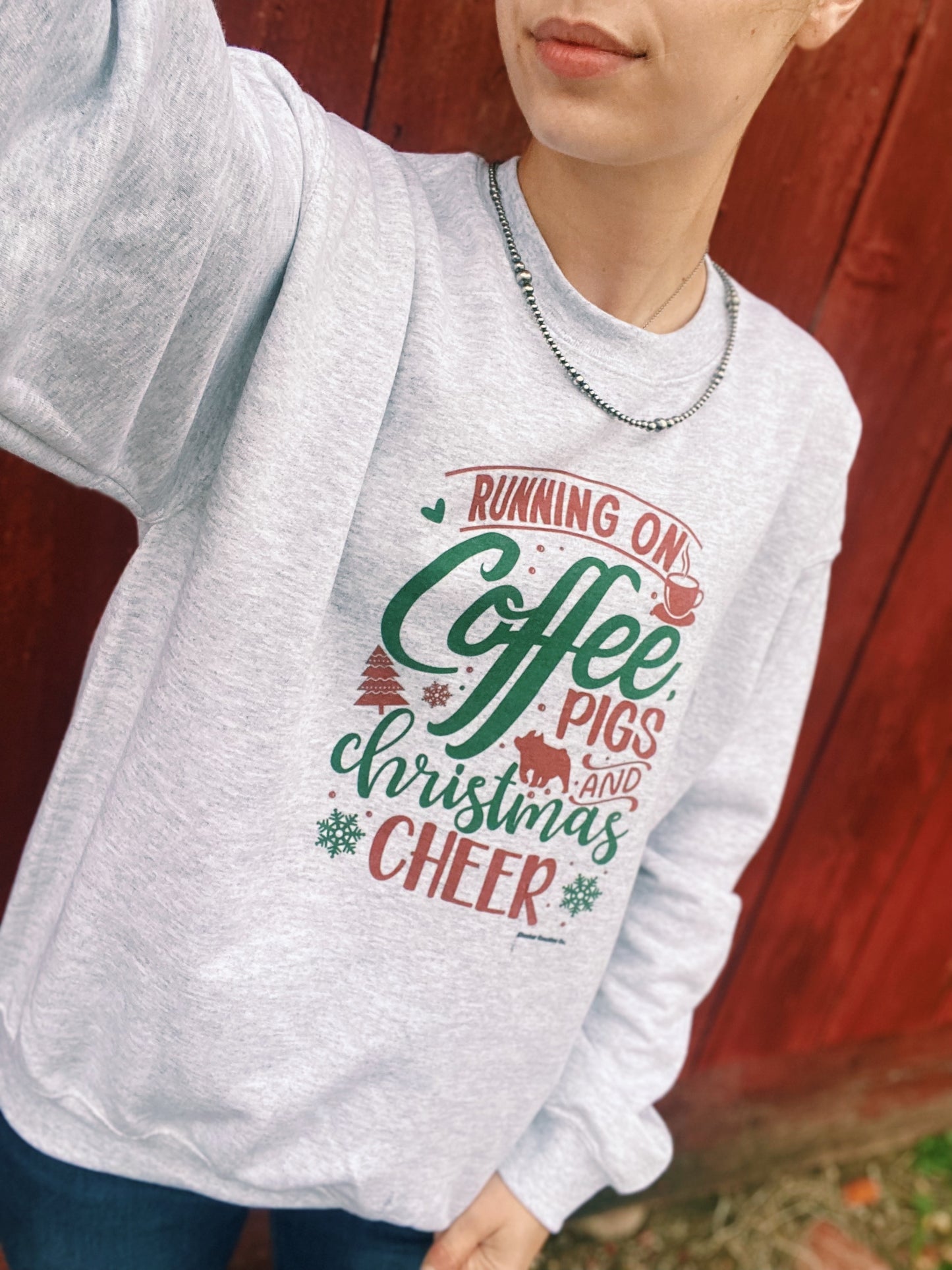 Running On Coffee, Livestock, & Christmas Cheer CCC Exclusive Design Crewneck