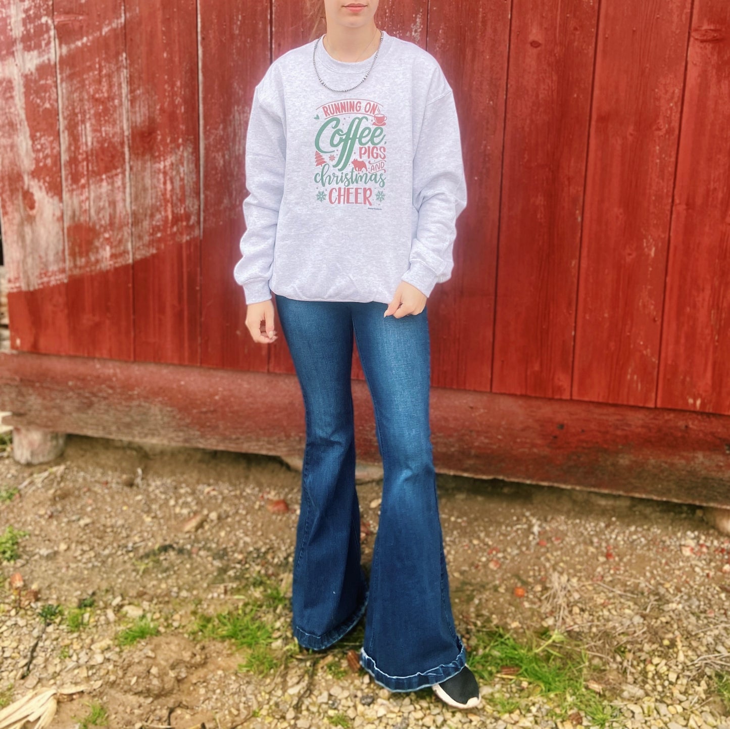 Running On Coffee, Livestock, & Christmas Cheer CCC Exclusive Design Crewneck