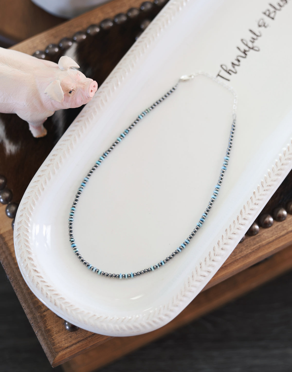 High Grade Golden Hills & Sterling Pearl Necklace
