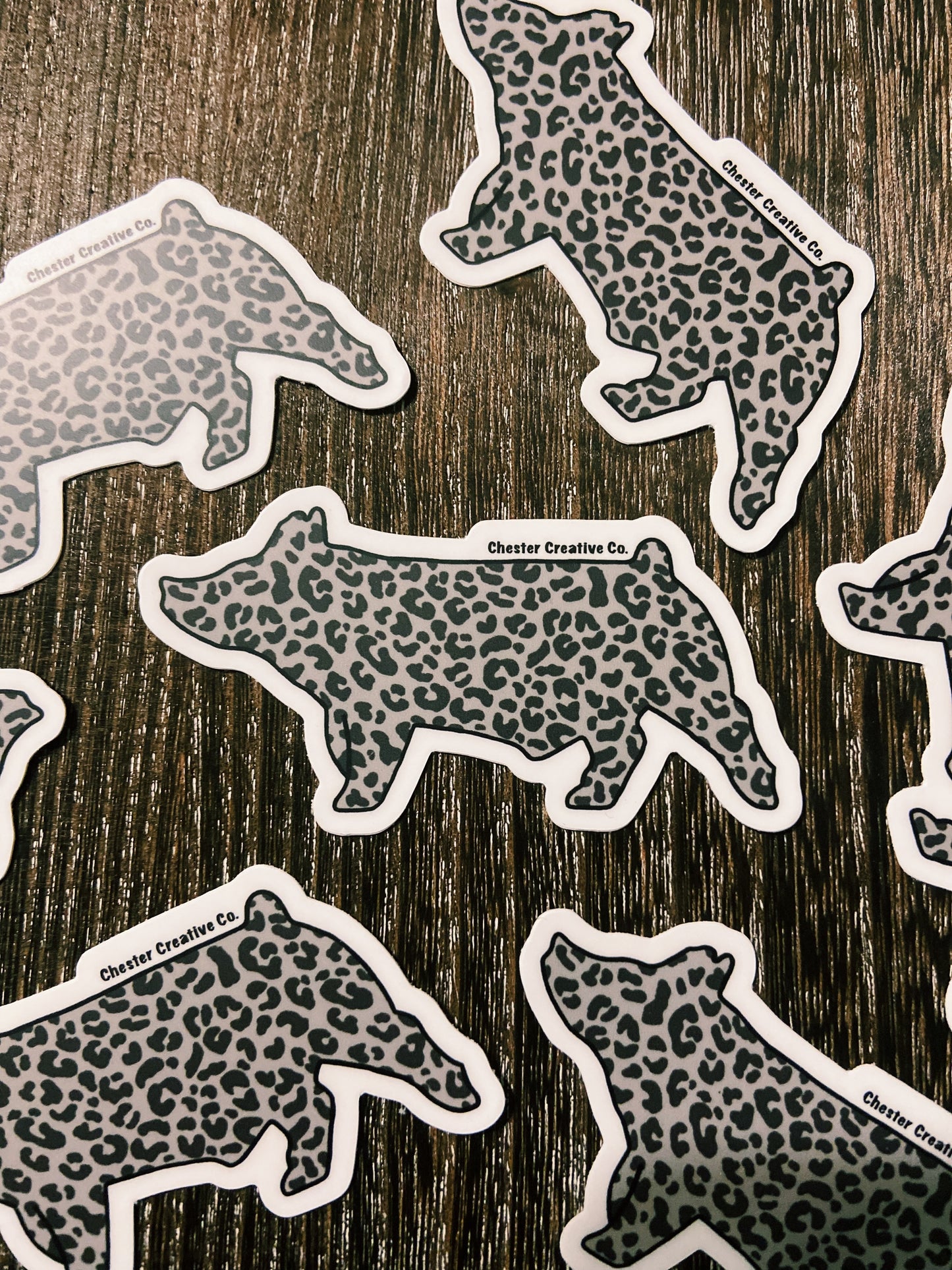 Cheetah Print CCC Pig Sticker