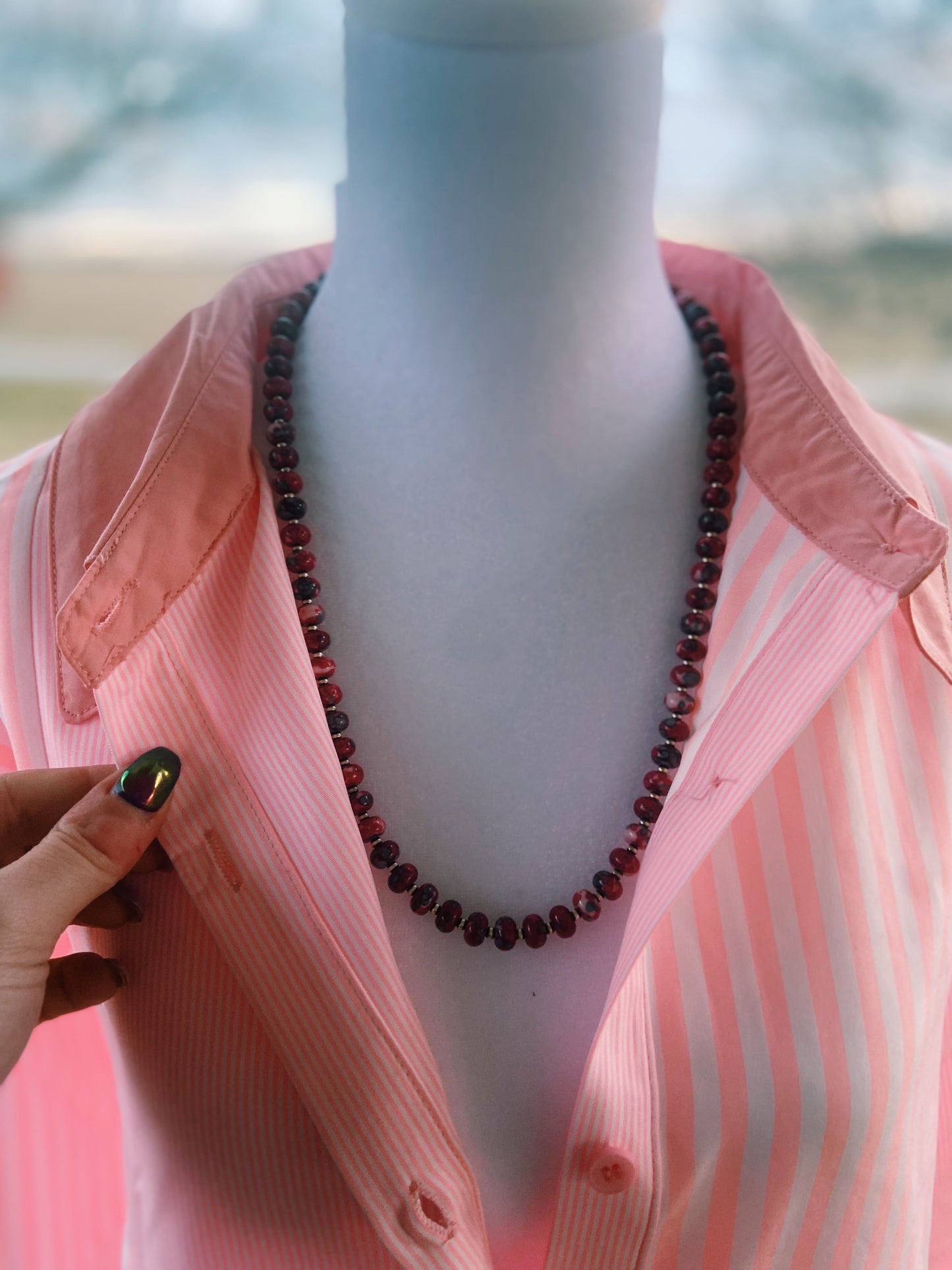 Rain Jasper + Navajo Pearl Necklace