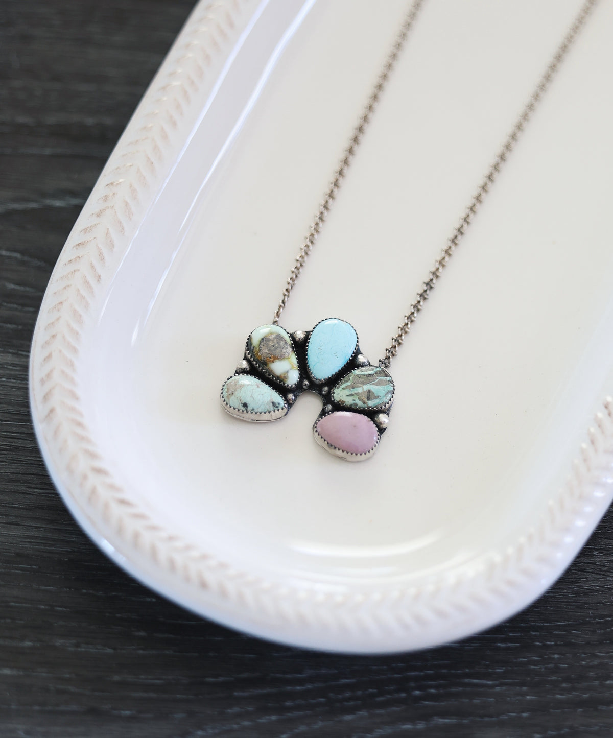 Multi Stone Pastel Naja Necklace