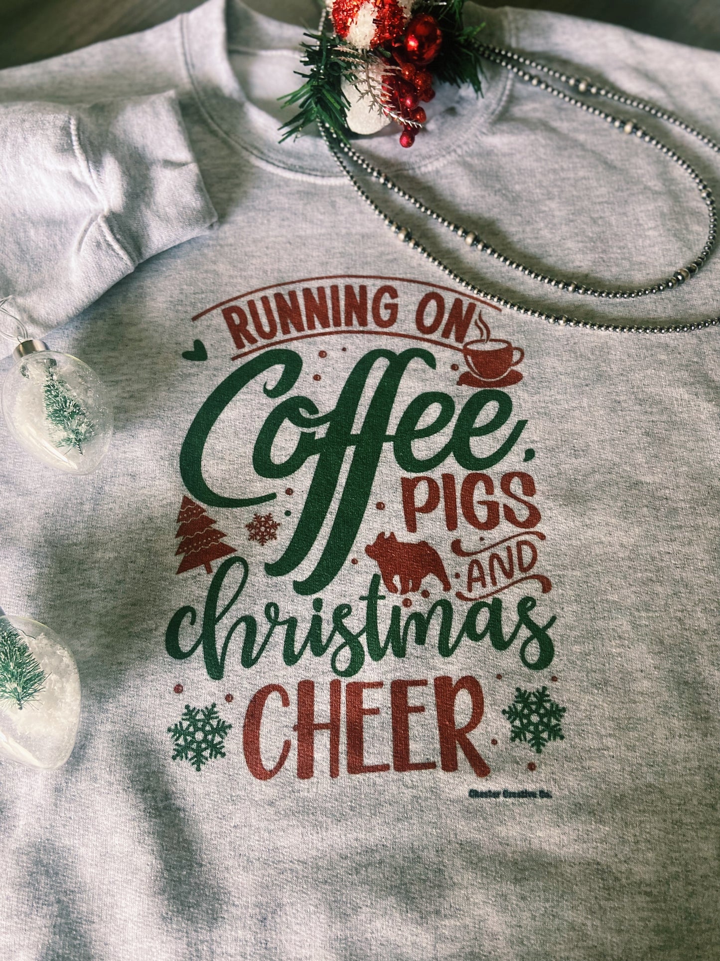 Running On Coffee, Livestock, & Christmas Cheer CCC Exclusive Design Crewneck