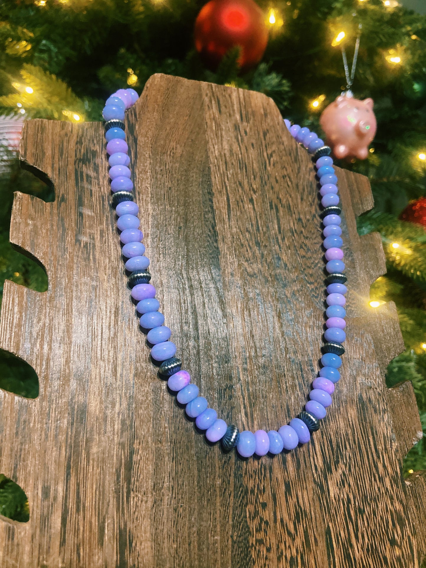 Lavender Opal & Navajo Saucer Necklace