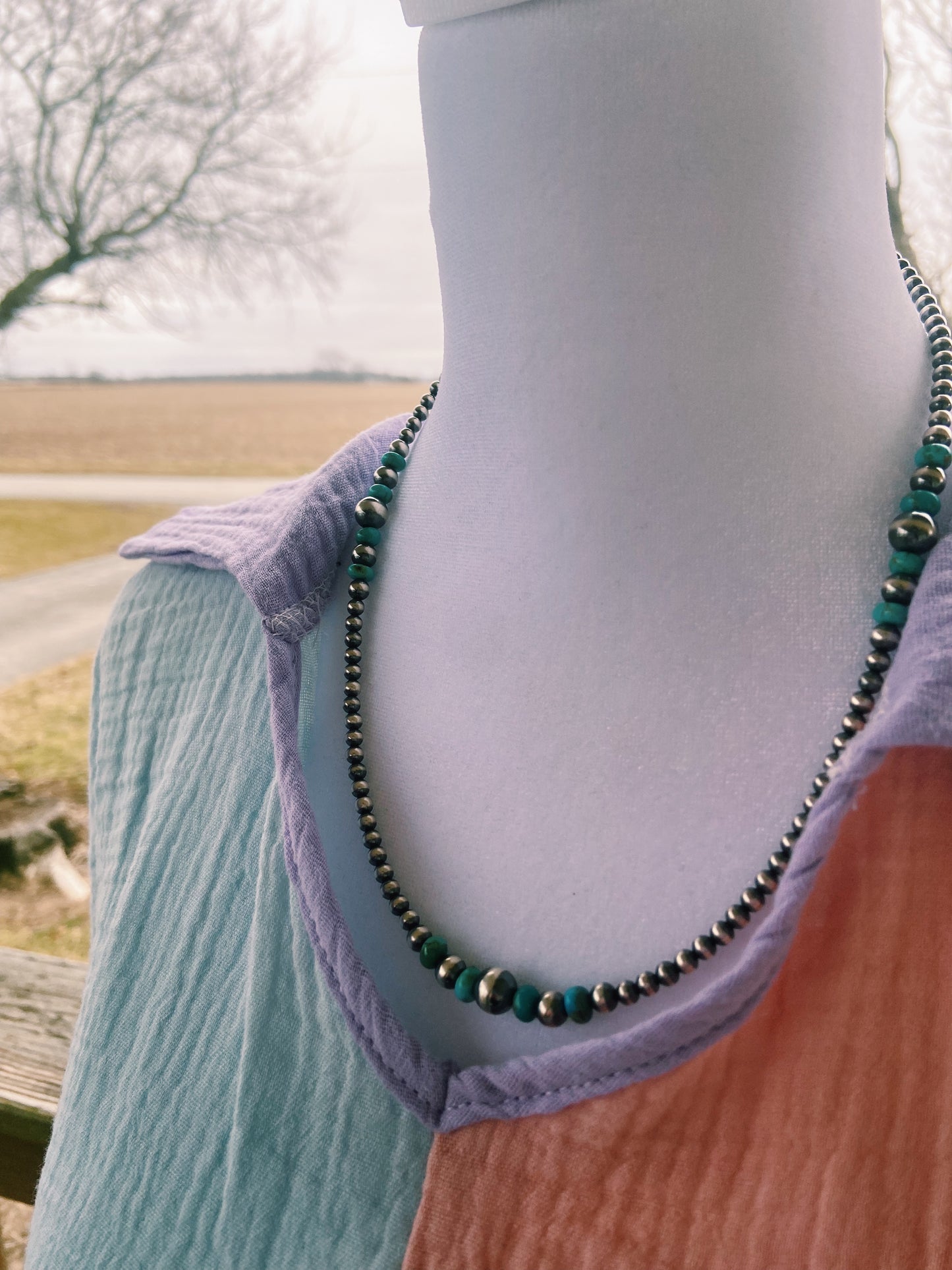 Turquoise & Navajo Pearl Necklace