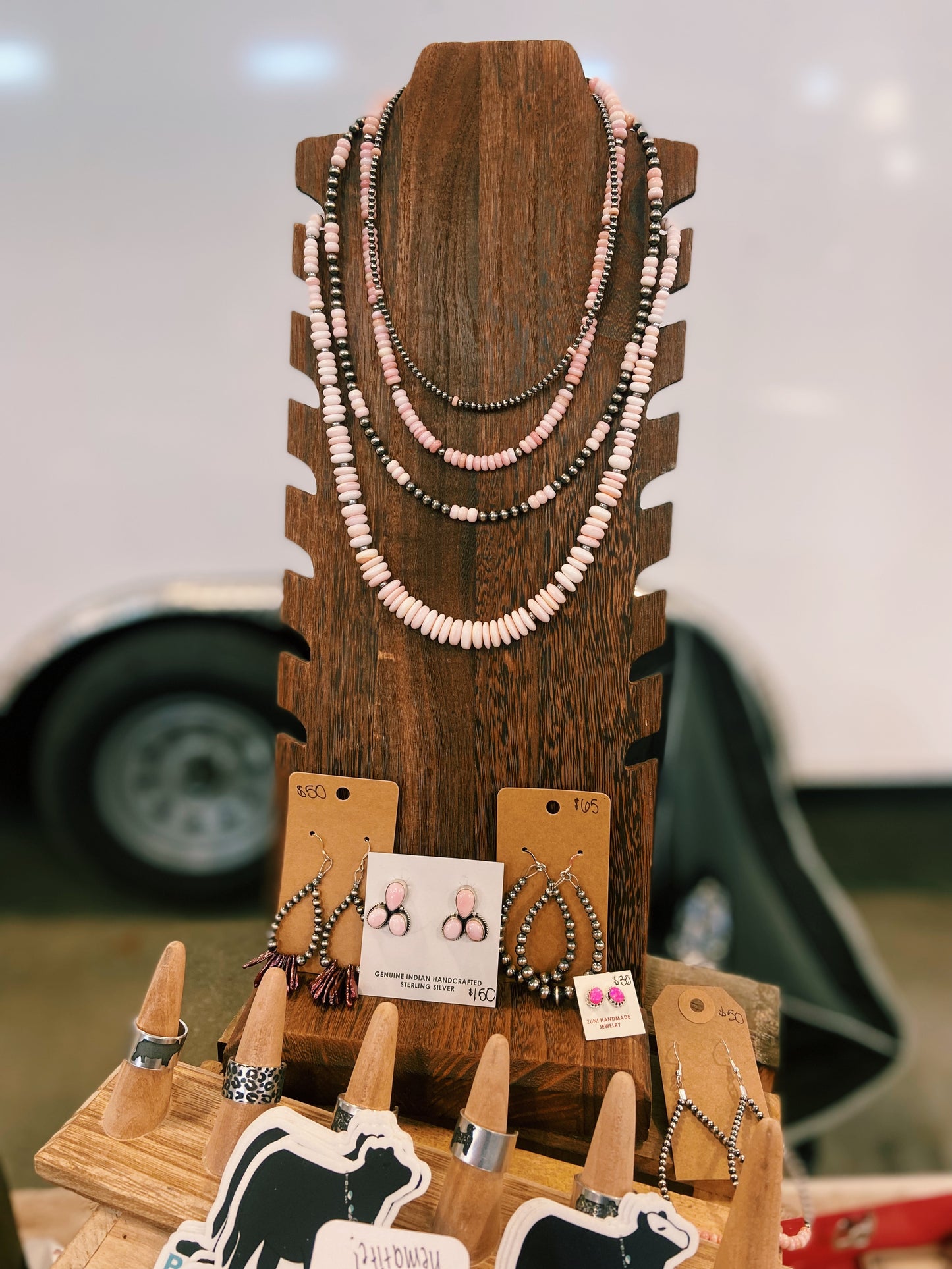 Pink Conch & Navajo Pearl Necklace