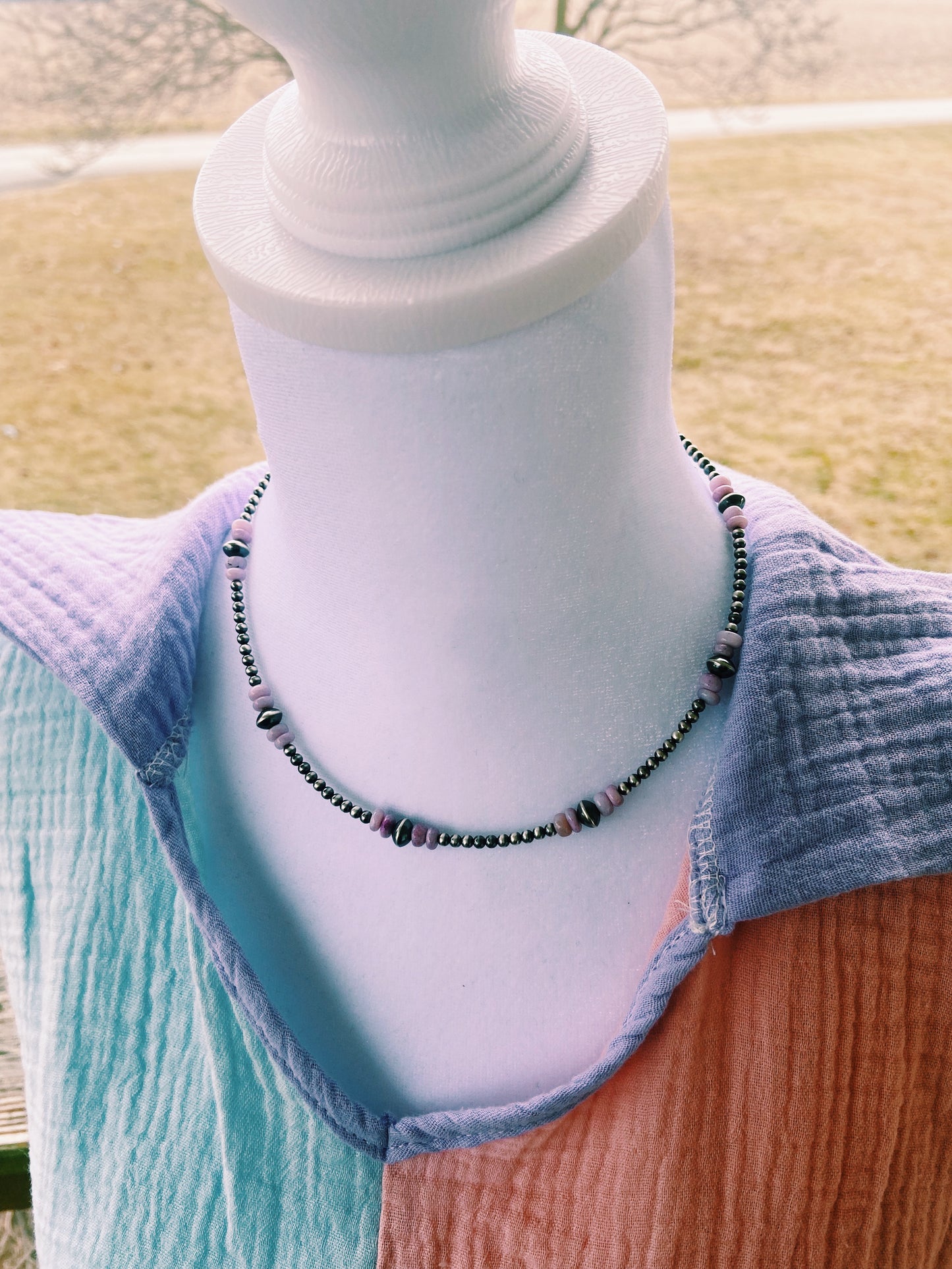 Lavender Opal & Navajo Pearl Choker