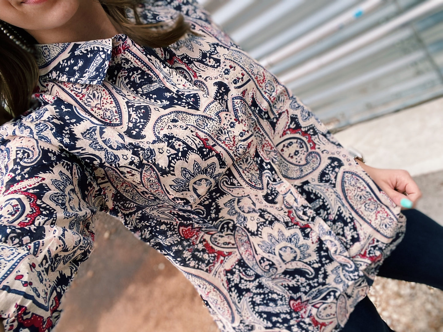 Cream Paisley Show Shirt