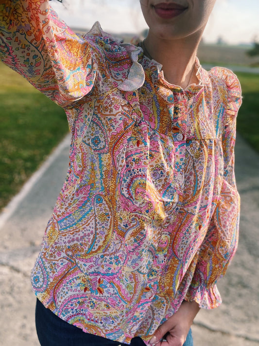 Bright Paisley Top