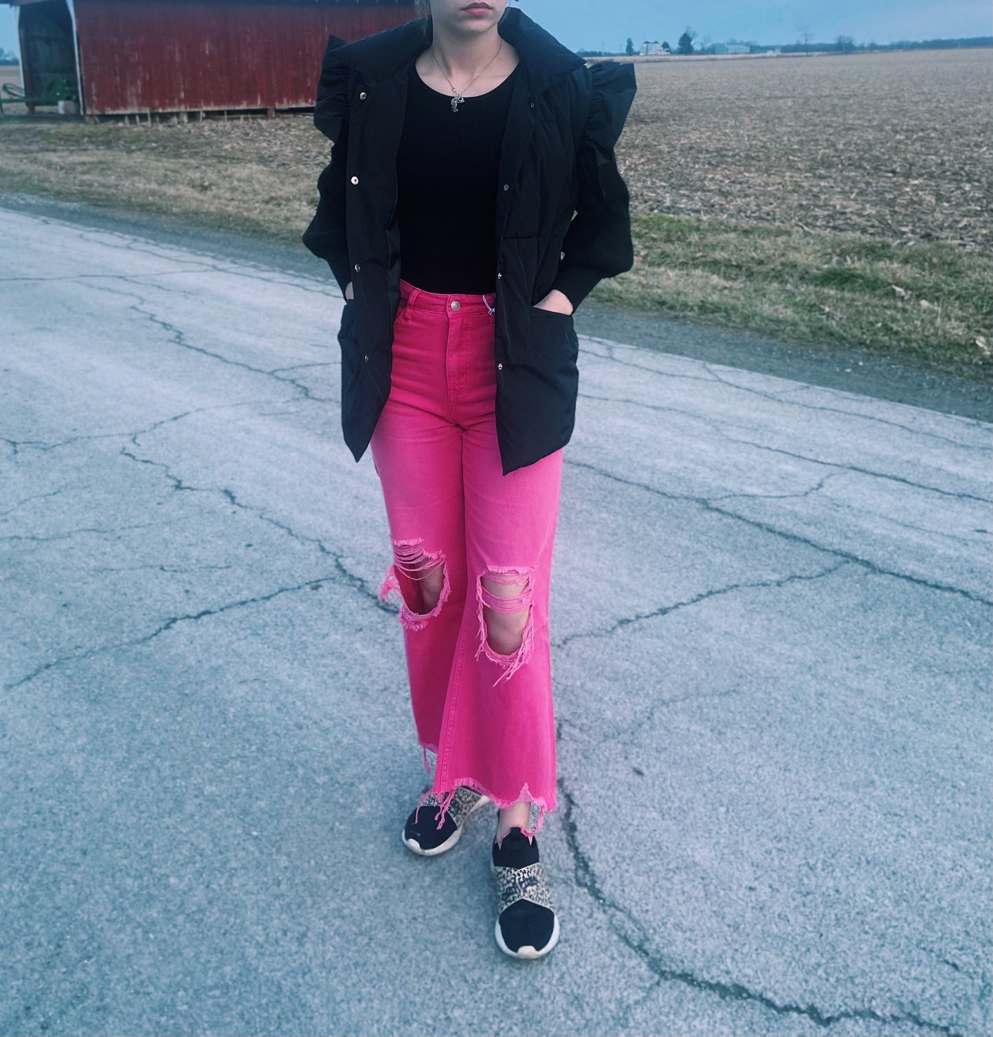 Hot Pink Vervet Jeans