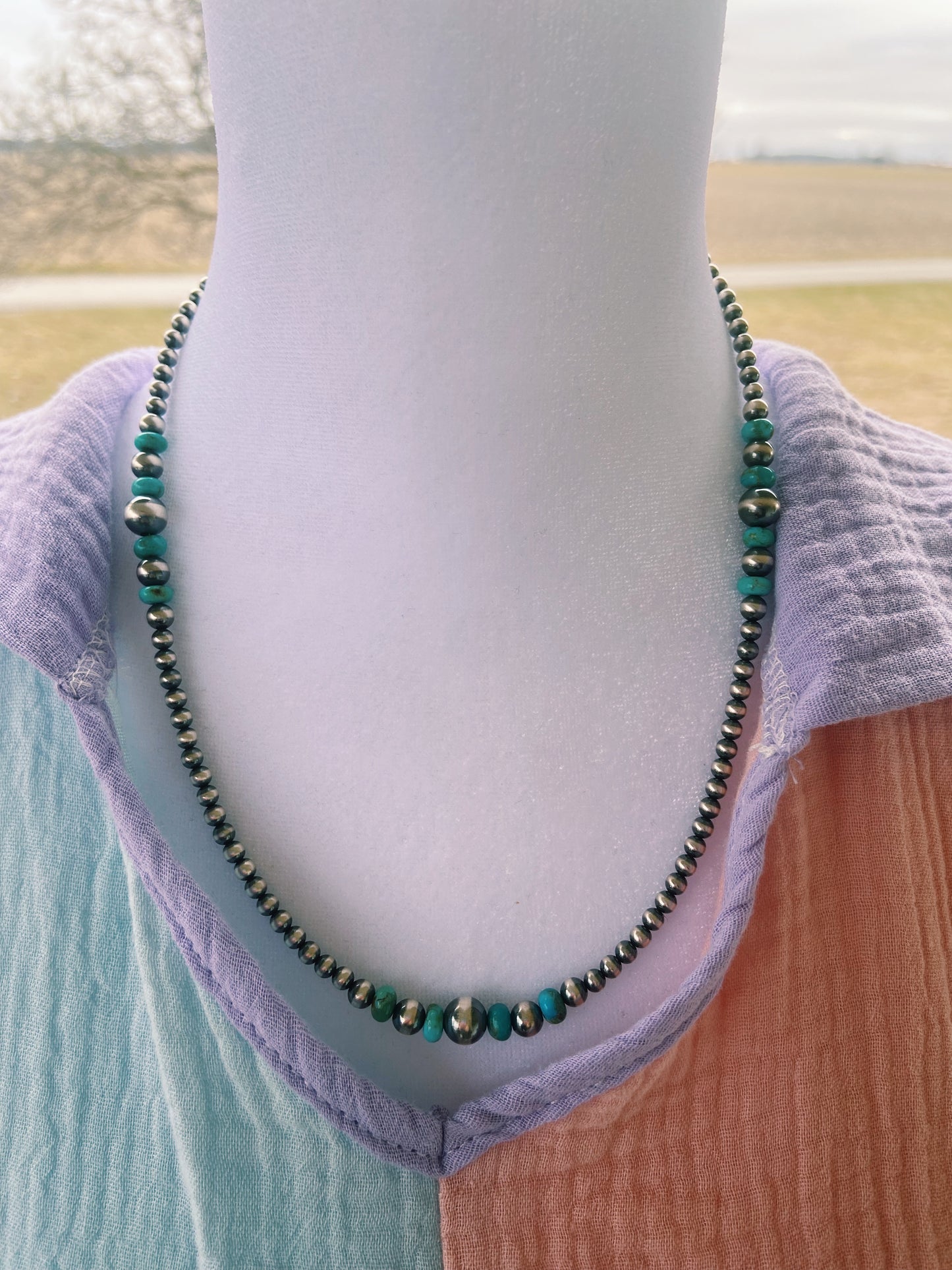 Turquoise & Navajo Pearl Necklace