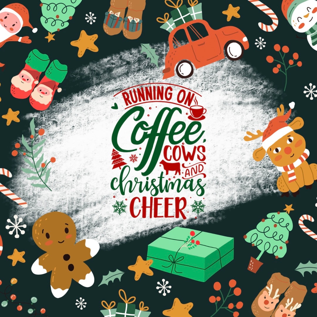 Running On Coffee, Livestock, & Christmas Cheer CCC Exclusive Design Crewneck
