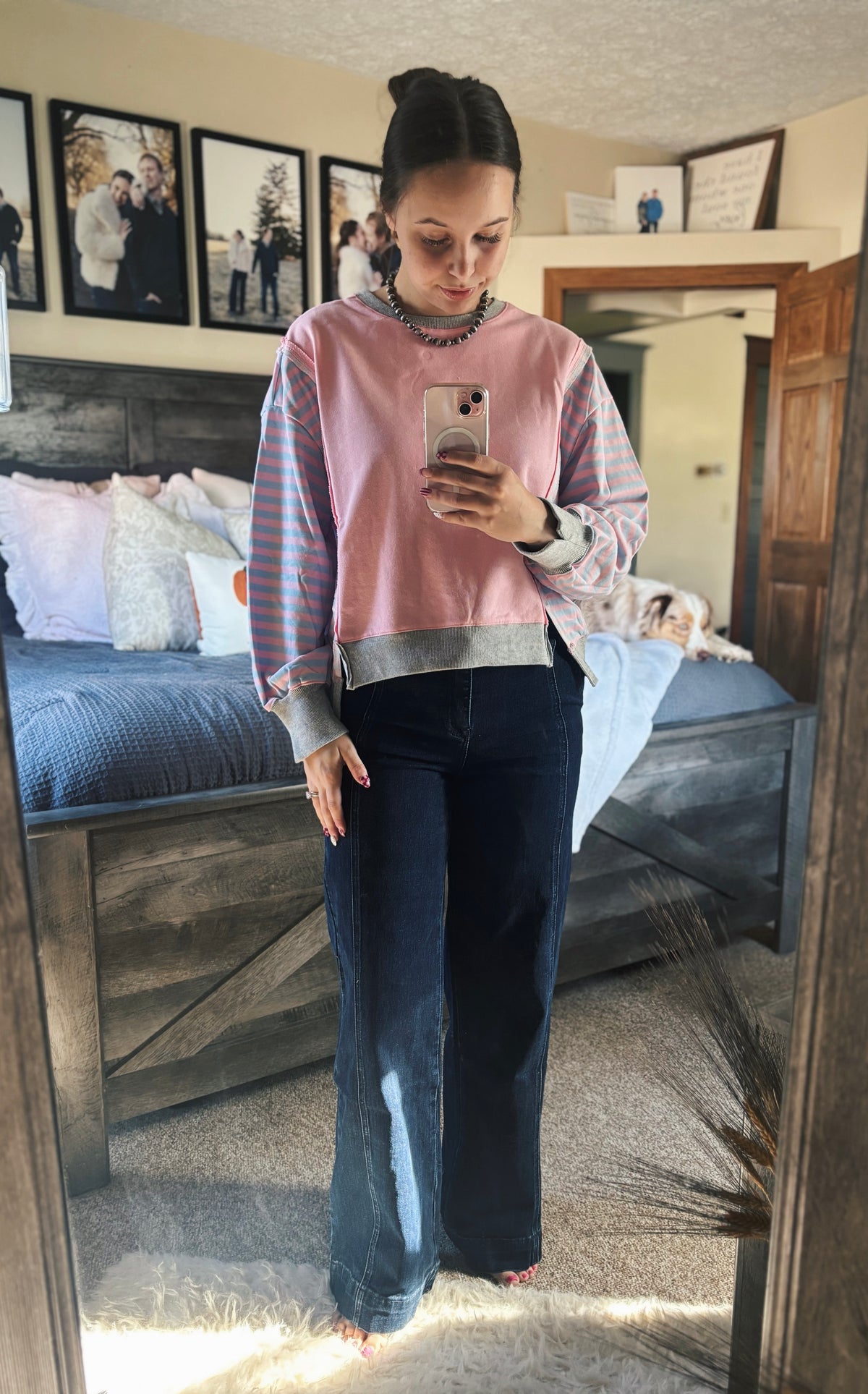 Dark Wash Wide Leg Trouser Jeans