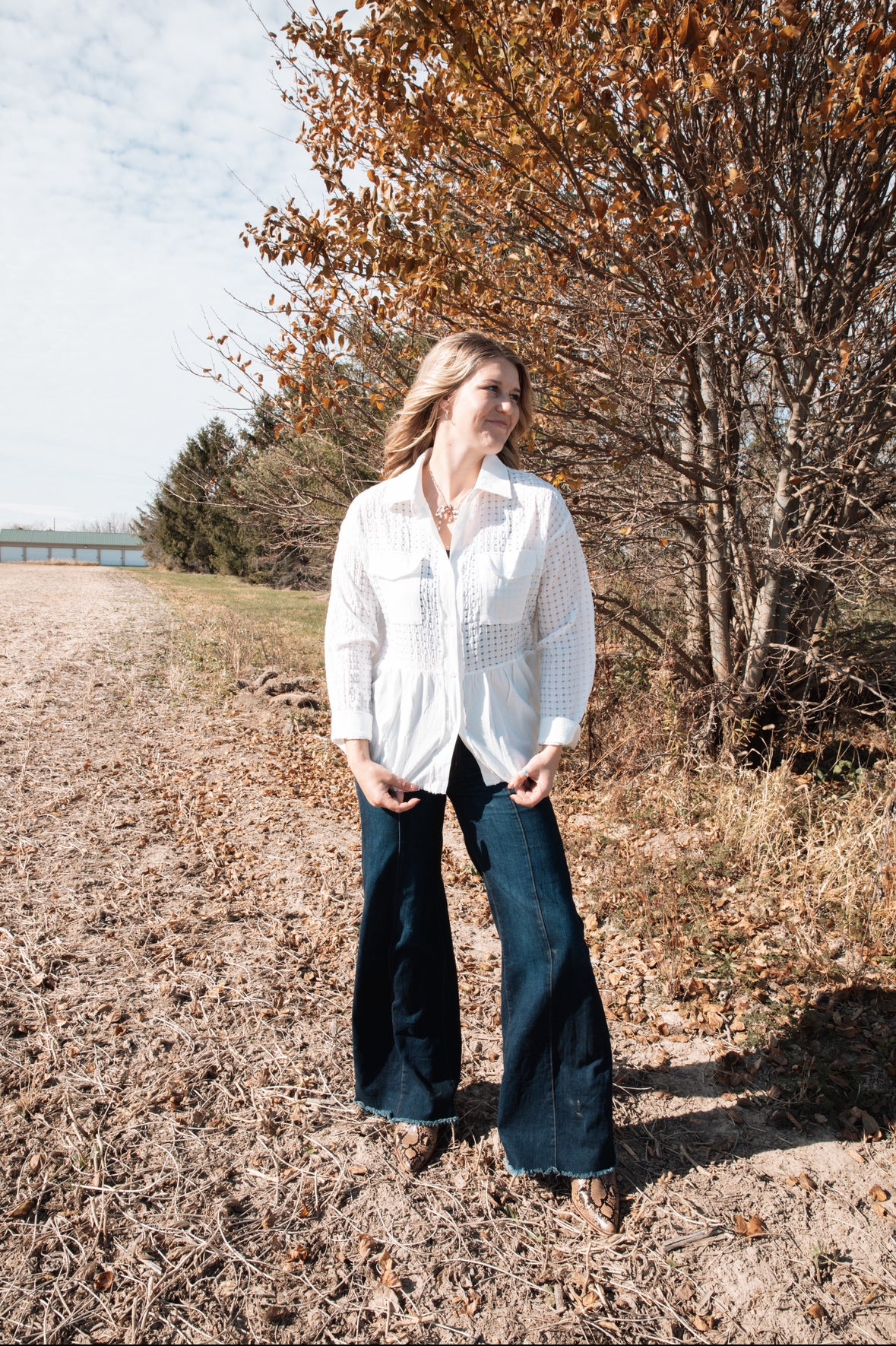 Detailed White Button Down
