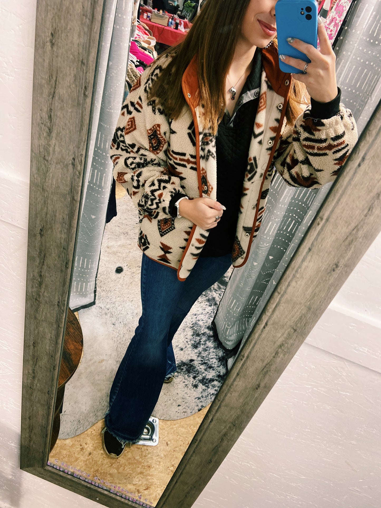 Aztec Fuzzy Pullover