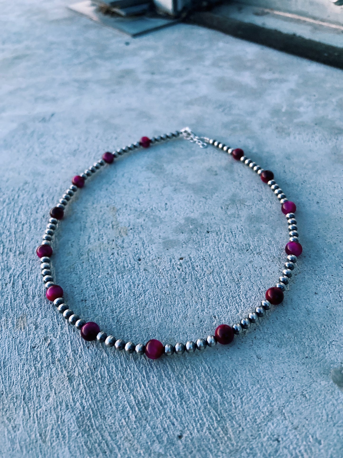 Pink Tiger’s Eye & Navajo Pearl Choker