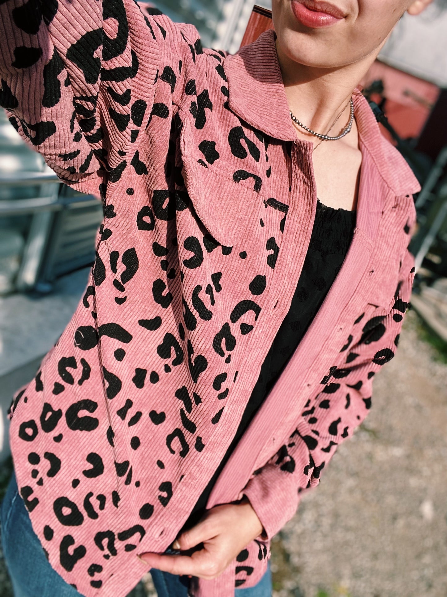 Pink Cheetah Corduroy Jacket