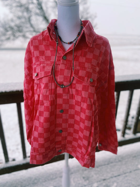 Checkered Hot Pink Jacket