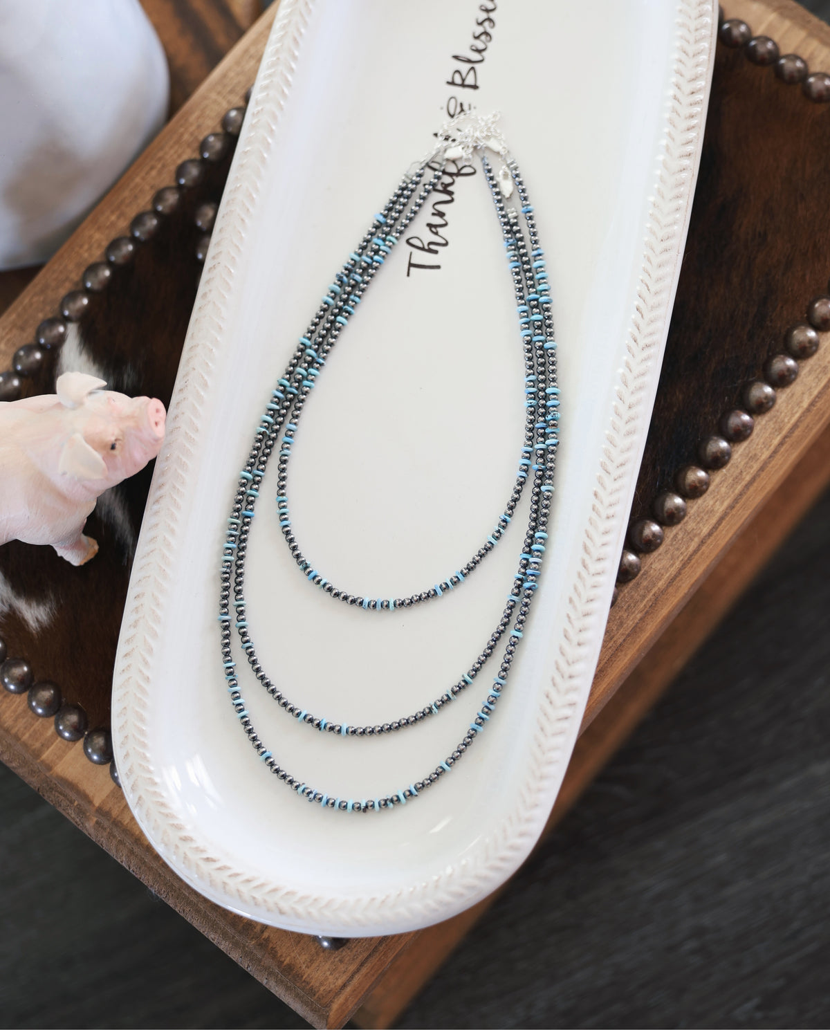 High Grade Golden Hills & Sterling Pearl Necklace