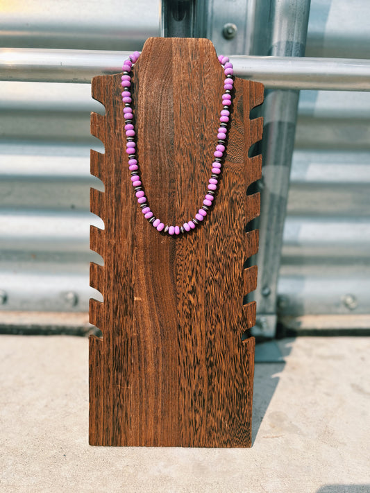 Lavender Opal & Navajo Pearl/Saucer Necklace