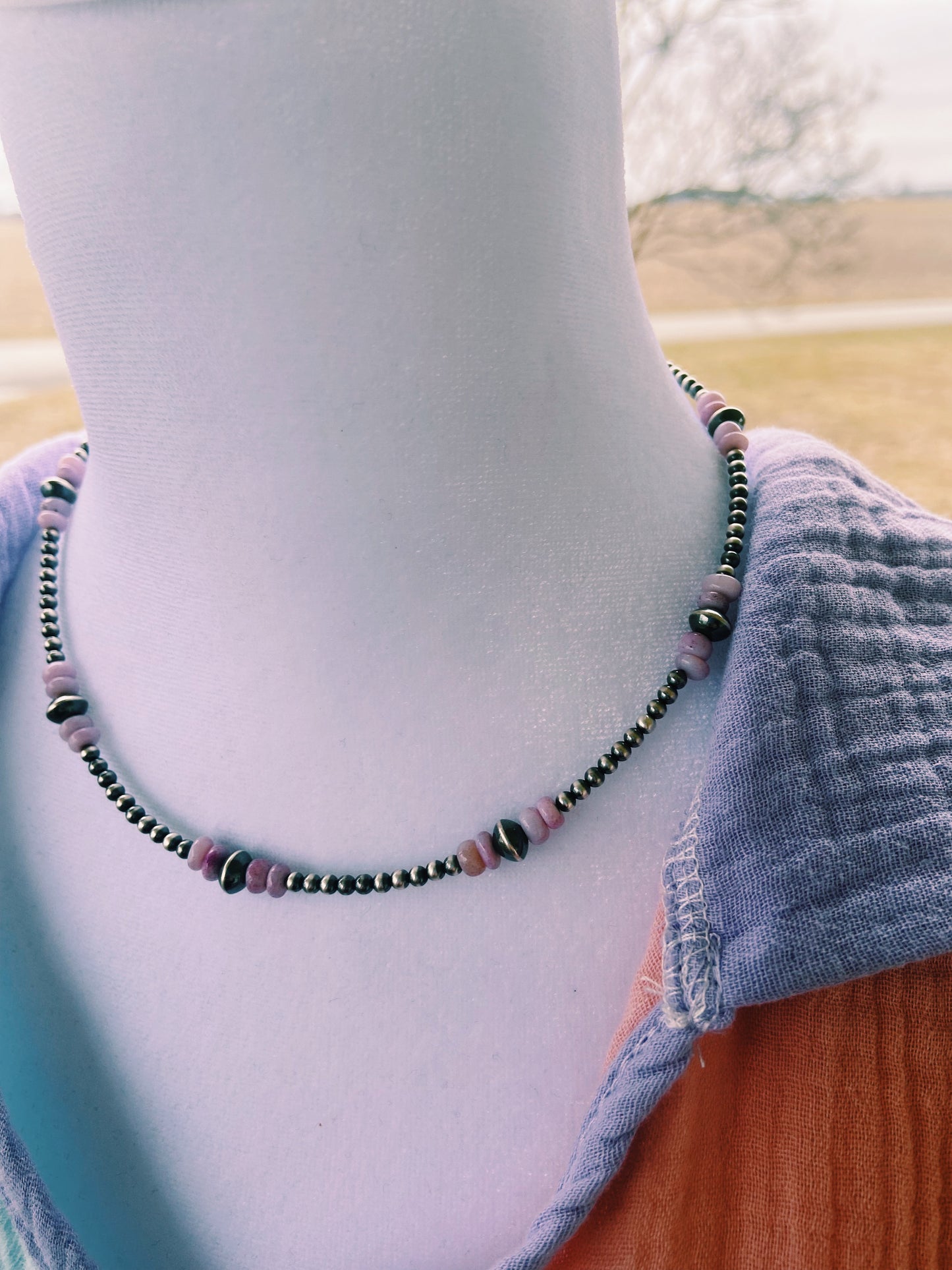 Lavender Opal & Navajo Pearl Choker