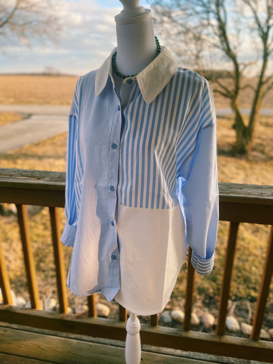 Traditional Blue Striped Show Shirt