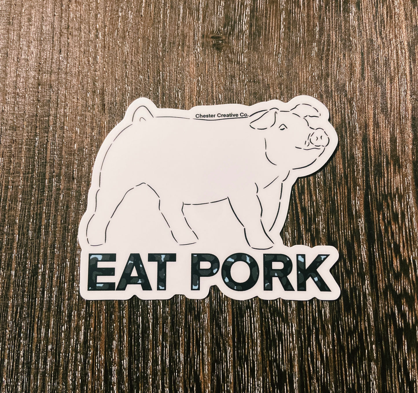 Eat Pork CCC Pig Sticker