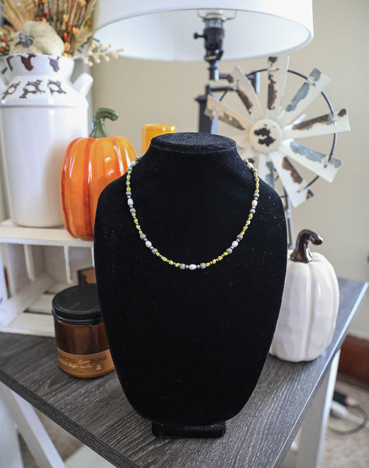 17.5-19 Inch Palomino, Freshwater, Melon, & Sterling Pearl Necklace