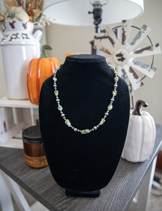 20-21.5 Inch Palomino & Sterling Pearl Necklace