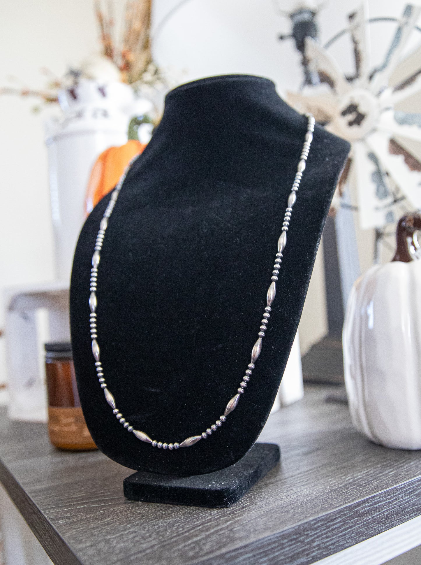 31-32.5 Inch Torpedo & Sterling Pearl Necklace