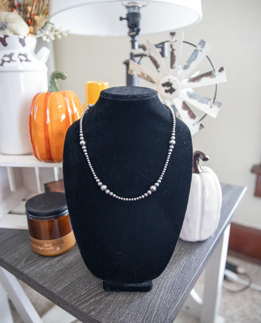 22-23.5 Inch Graduated Sterling Pearl Necklace