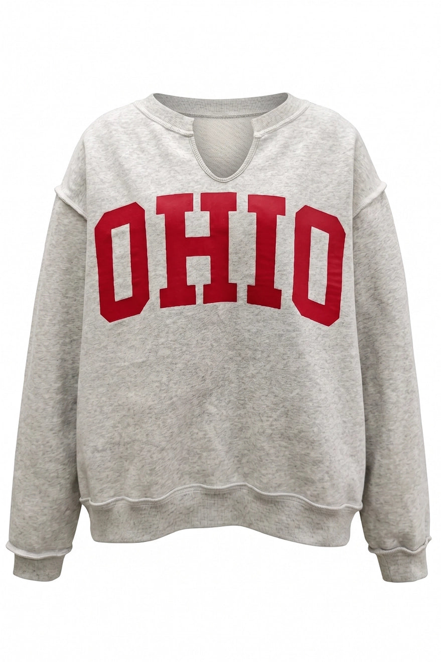 Ohio Split Neck Reversible Crew Pullover