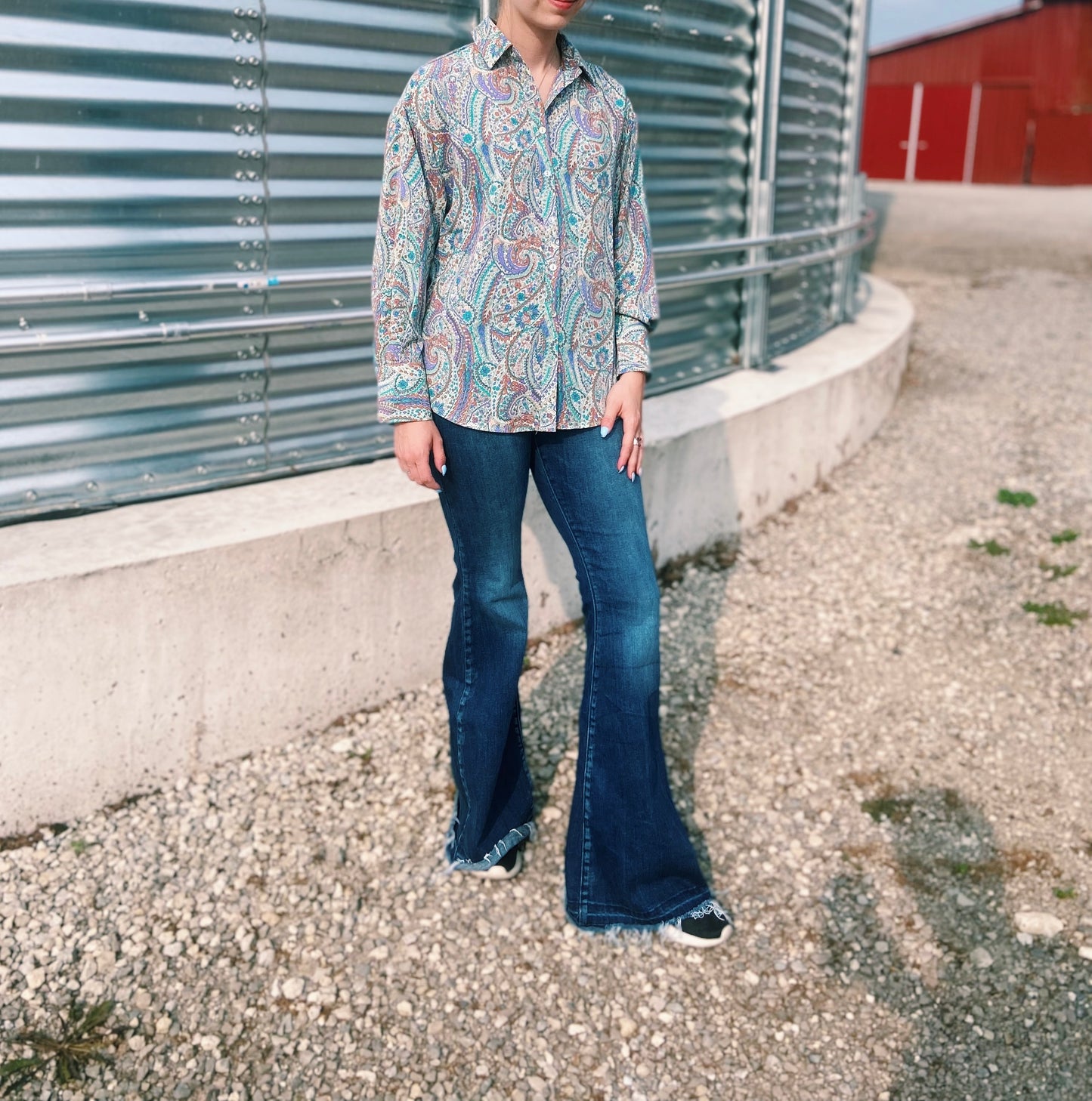 Bright Neon Green Paisley Show Shirt