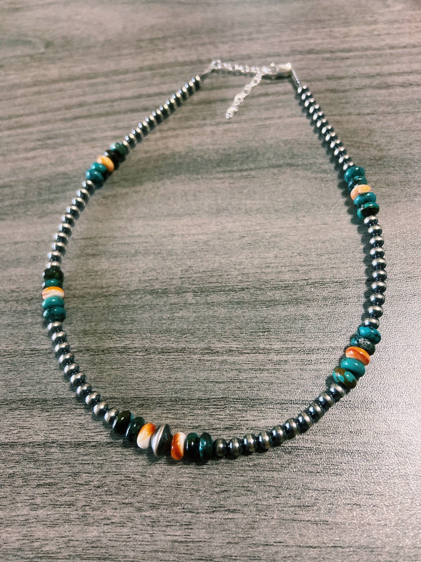 Turquoise, Spiny Oyster, & Navajo Pearl Choker