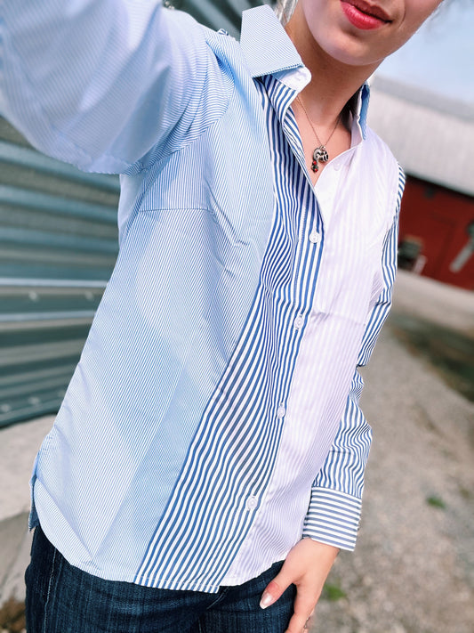 Basic Blue Striped Show Shirt