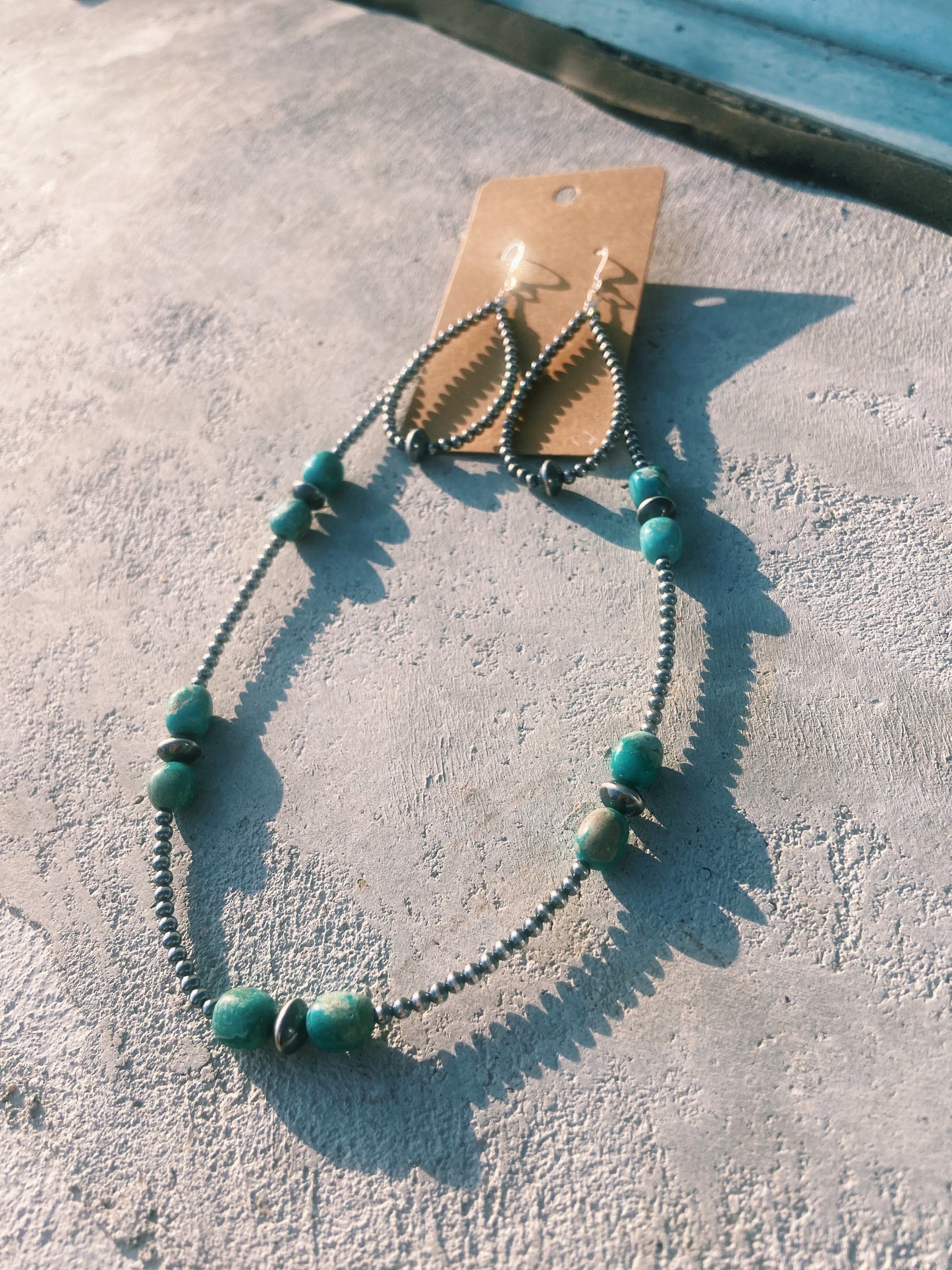 Real Navajo Pearl & Turquoise Choker