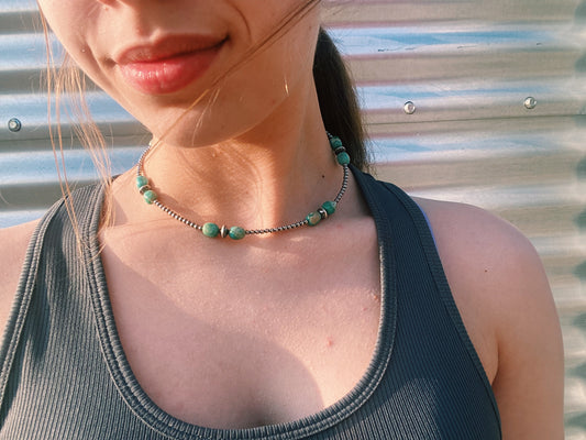 Real Navajo Pearl & Turquoise Choker