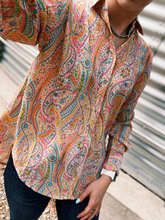 Bright Neon Pink Paisley Show Shirt