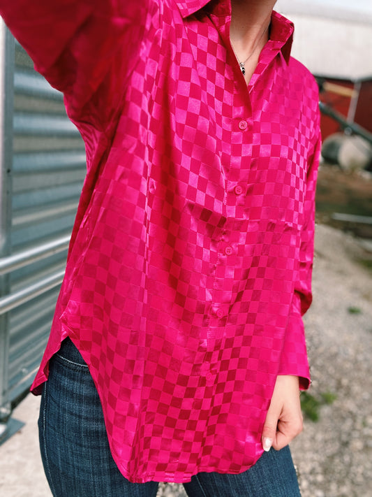 Hot Pink Checkerboard Show Shirt