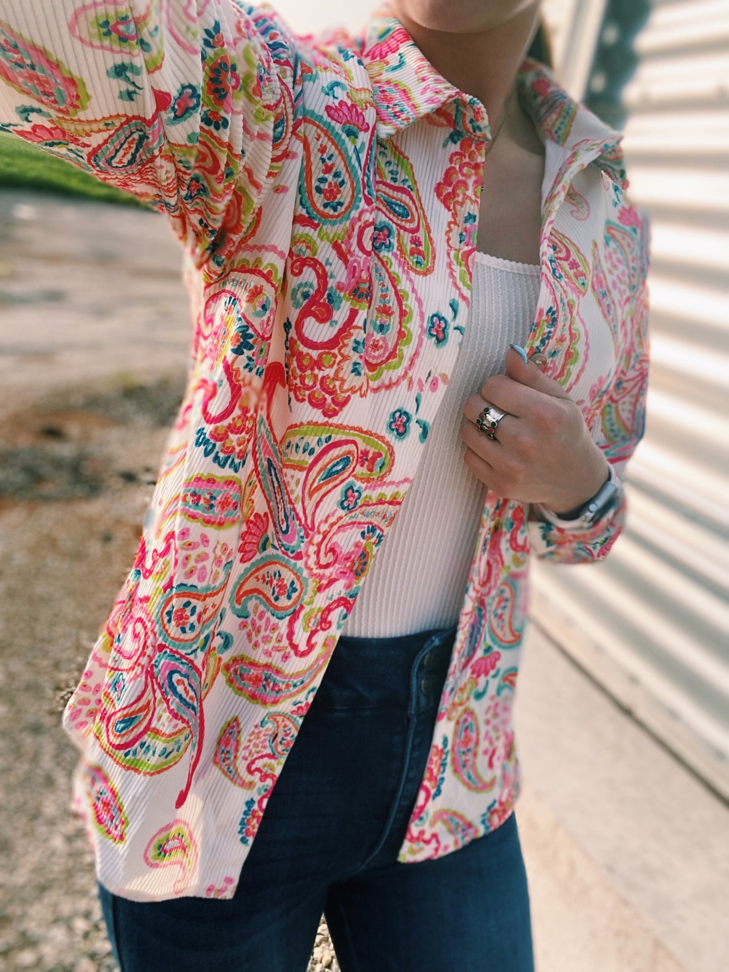 Bright Paisley Corduroy Jacket